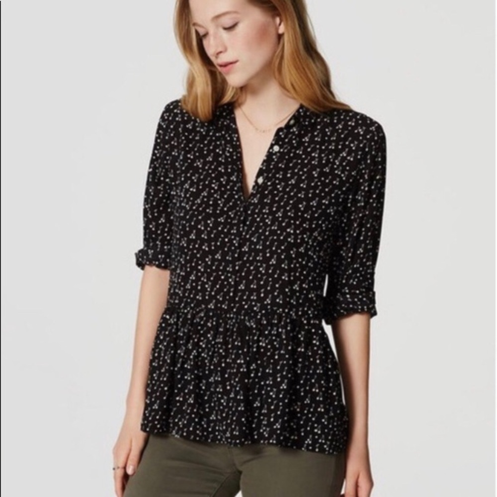 Cherry print sheer blouse